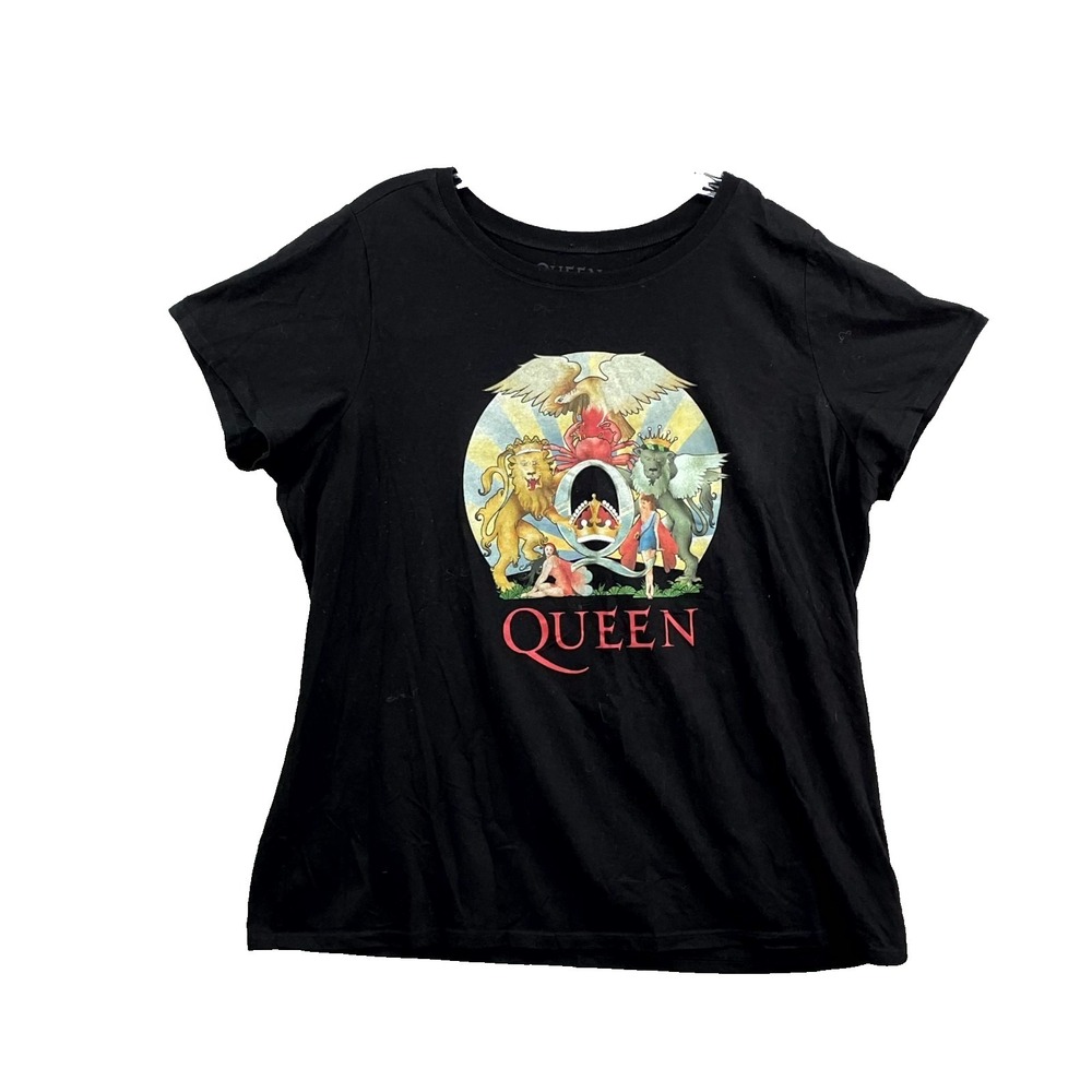 Vintage Queen Official Merch T Shirt Women 3 Graphic Music British Rock Band Tee